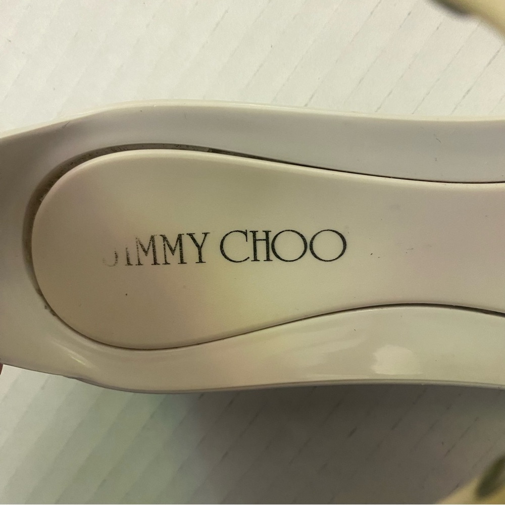 Jimmy Choo Jenny White Sandals with Silver Studs GUC 36 - Picture 9 of 10